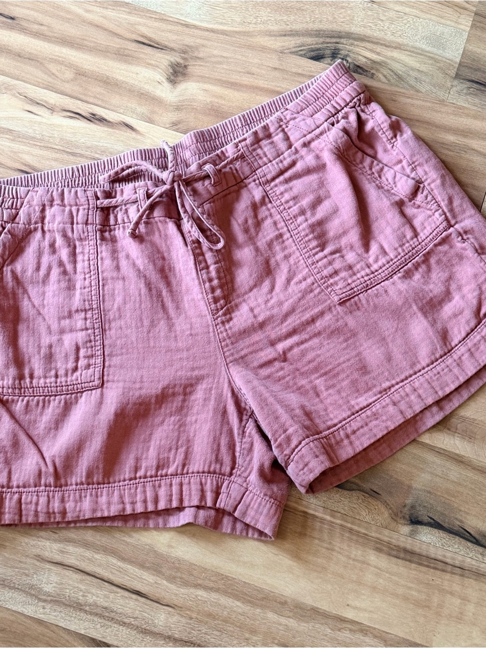 Old Navy Mauve Pink Drawstring Linen-Blend Athletic Shorts